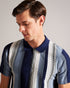 WALRAF-Tops-SS Textured Stripe Zip Polo- Ted Baker Romania